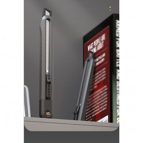 Технический нож "Home Series Black" Deli HT4009 ширина лезвия 9мм, эксклюзивный дизайн, корпус из высококачественного софттач пластика-3