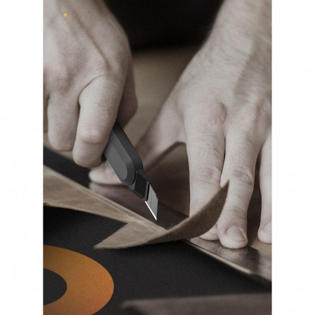 Технический нож "Home Series Black" Deli HT4009 ширина лезвия 9мм, эксклюзивный дизайн, корпус из высококачественного софттач пластика-5