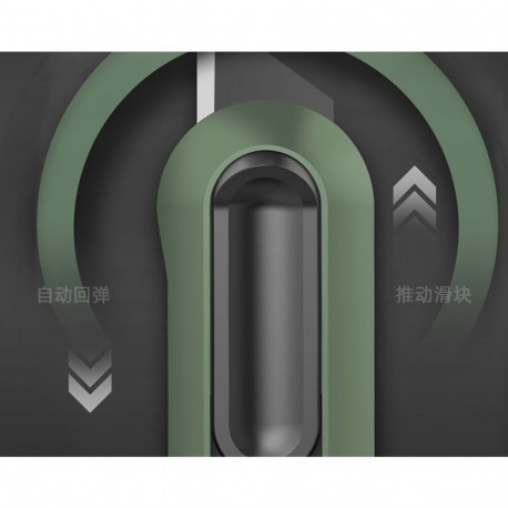 Технический нож "Home Series Green" Deli HT4008L Т-образное лезвие с механизмом автоматического возврата, эксклюзивный дизайн, корпус из высококачественного софттач пластика-4