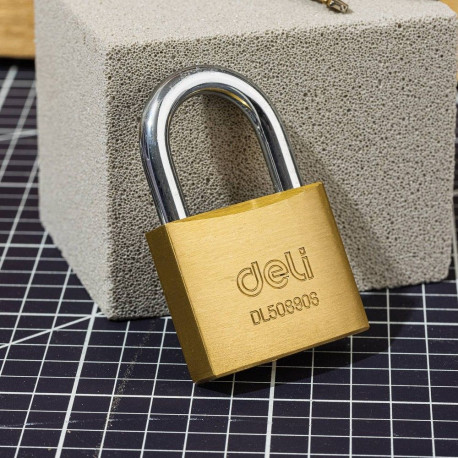 Замок навесной Deli DL508906 латунный, 50мм-3