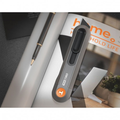 Набор технических ножей "Home Series Gray" Deli HT4003C (ножи 9мм+18мм+Т-образный), эксклюзивный дизайн, корпус из высококачественного софттач пластика-1