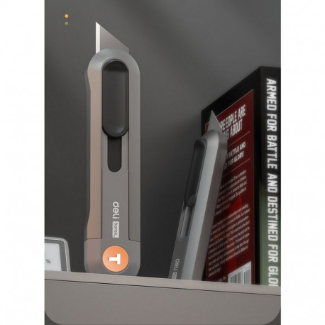 Набор технических ножей "Home Series Gray" Deli HT4003C (ножи 9мм+18мм+Т-образный), эксклюзивный дизайн, корпус из высококачественного софттач пластика-6