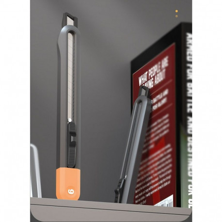 Набор технических ножей "Home Series Gray" Deli HT4003C (ножи 9мм+18мм+Т-образный), эксклюзивный дизайн, корпус из высококачественного софттач пластика-8