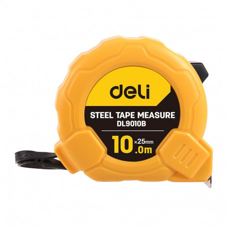 Рулетка Deli DL9010B 10м*25мм, метрическая, ударопрочный корпус