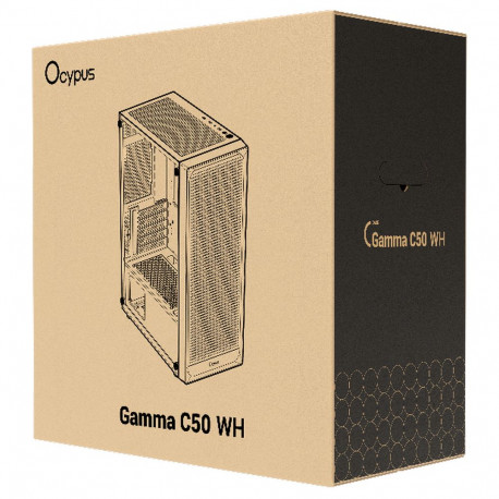 Корпус для ПК Case Ocypus Gamma C50 WH mATX / win / white / no PSU / Tempered Glass-5
