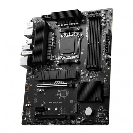 Материнская плата MSI PRO B650-S WIFI B650, AM5, 4*DDR5, 2*PCIEx16, 1*PCIEx1, 2*M.2, 2*TypeC, 3*USB3.2Gen2, 6*USB3.2Gen1, 4*USB2.0, 4*SATA3.0, 2.5G, DP, HDMI, ATX, RTL-3