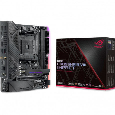 Материнская плата ASUS ROG CROSSHAIR VIII IMPACT X570 AM4 mini-DTX 2xDDR4 PCIEx16 2xM.2 USB-C GLAN Wi-Fi 6 {6}