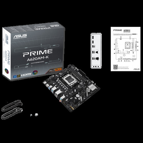 Материнская плата ASUS PRIME A620AM-K AM5 mATX 2xDDR5 PCIEx16 PCIEx1 M.2 DP HDMI GLAN-7