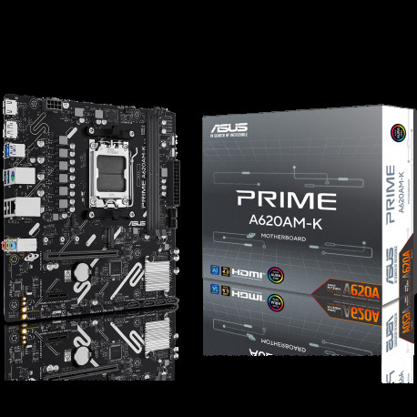 Материнская плата ASUS PRIME A620AM-K AM5 mATX 2xDDR5 PCIEx16 PCIEx1 M.2 DP HDMI GLAN