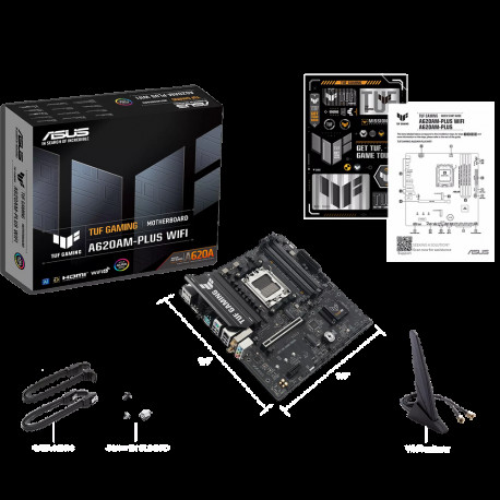 Материнская плата ASUS TUF GAMING A620AM-PLUS WIFI AM5 mATX 4xDDR4 PCIEx16 2xPCIEx1 2xM.2 2xDP HDMI 2.5GLAN WIFI 6-8
