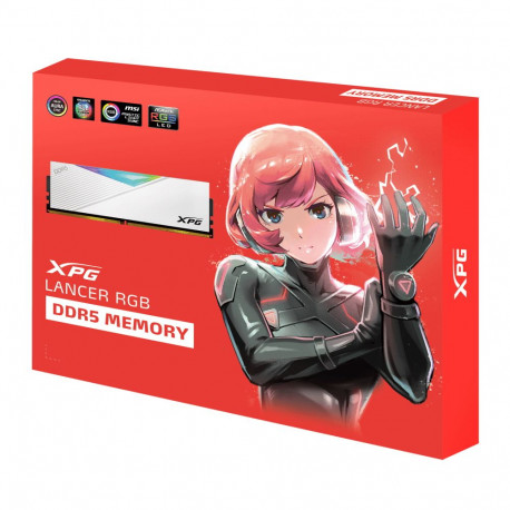 Модуль памяти ADATA 64GB DDR5 6400 DIMM XPG Lancer RGB 2*32, 1.4V, CL32-39-39, On-Die ECC, Power Management IC, white-1