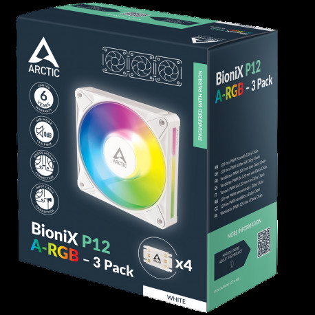 Вентилятор корпусной ARCTIC BioniX P12 A-RGB (White) - 3 Pack (ACFAN00338A)-9