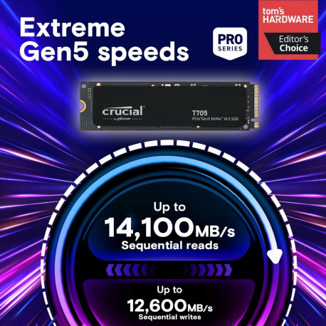 Твердотельный накопитель SSD Crucial T705 4TB PCIe Gen5 NVMe M.2 SSD CT4000T705SSD3-1