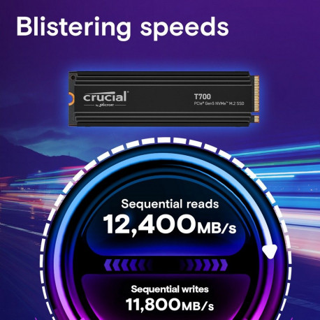 Твердотельный накопитель SSD Crucial T700 2TB PCIe Gen5 NVMe M.2 SSD with heatsink CT2000T700SSD5-6