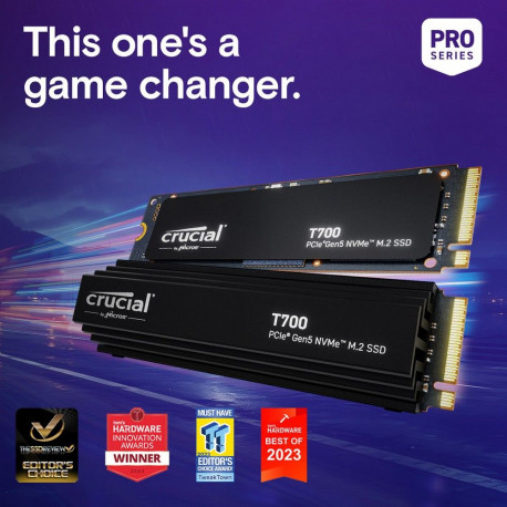 Твердотельный накопитель SSD Crucial T700 2TB PCIe Gen5 NVMe M.2 SSD with heatsink CT2000T700SSD5-4