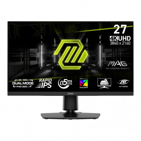 Монитор 27" MSI MAG 272URDF E16 Rapid IPS, 3840x2160/1920x1080, 160Hz/320Hz, 0,5ms, 400сd/m, 1000:1, HDR10 | 2xHDMI(2.1), DP(1.4a), 2xUSB2.0 | HAS, Pivot, Swivel, InPSU, Vesa 100, Black
