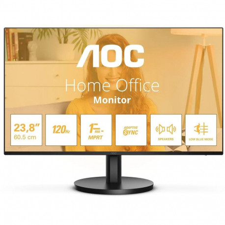 Монитор 23.8" AOC 24B3QA2 IPS, 1920x1080, 120Hz, 1ms, 300сd/m, 1300:1 | VGA, HDMI(1.4), DP(1.2) | InPSU, Speakers, Vesa 100, Black