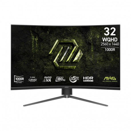 Монитор 31.5" MSI MAG 325CQPF E18 Curved Rapid VA, 2560x1440, 180Hz, 0,5ms, 300сd/m, 3500:1, HDR | 2xHDMI(2.0b), DP(1.4a) | HAS, Swivel, ExPSU, , Vesa 100, Black
