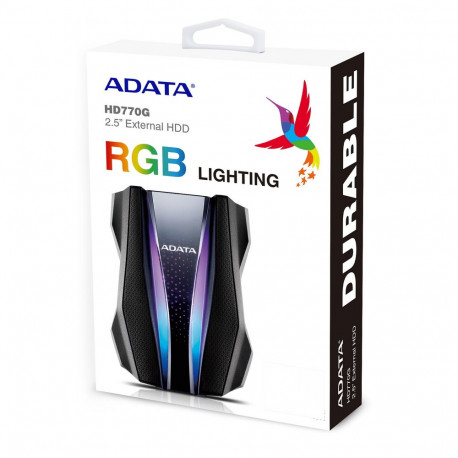 Жесткий диск внешний ADATA HD770G AHD770G-2TU32G1-CBK 2TB 2.5" USB 3.2 Gen 1, RGB, Military-grade shock-resistance, Protect Water and Dust IP68, Gaming Stockpile, Black, RTL {20} (772226)-9