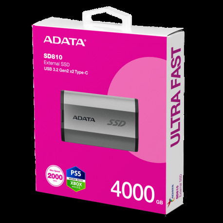 Твердотельный накопитель SSD ADATA 4TB SD810 SD810-4000G-CSG USB 3.2 Gen 2x2 Type-C,2000/2000-5